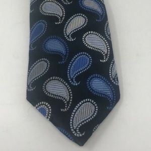 CONTISSIMA Mens Necktie TIE Navy Blue Silver